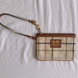 Plaid Coach Wristlet